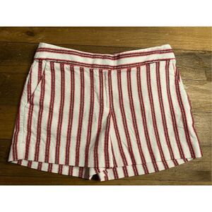 Loft size 0 womens shorts striped red white